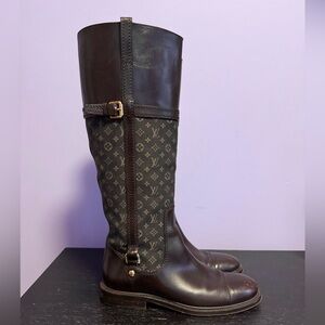 Louis Vuitton brown monogrammed boots